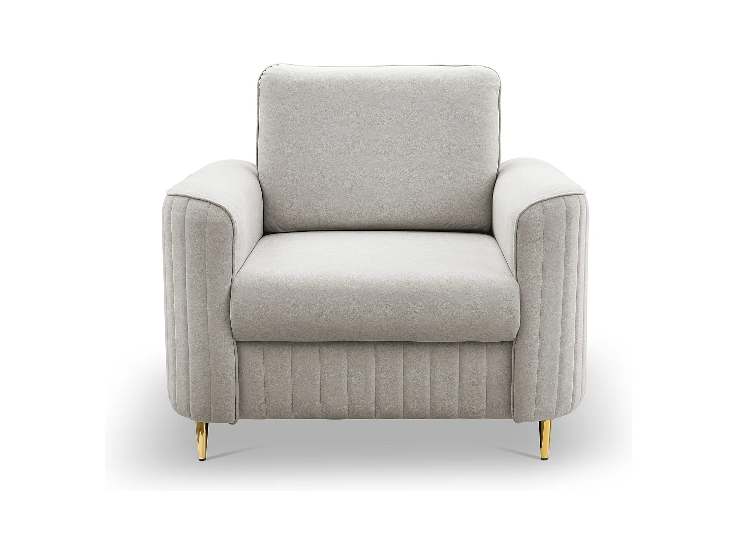 Stilvoller Sessel LAREN Modern mit Metallbeinen Vollständig Gepolstertes Rückenteil PUR-Schaum für Höchsten Komfort 100x85x94cm ECRU