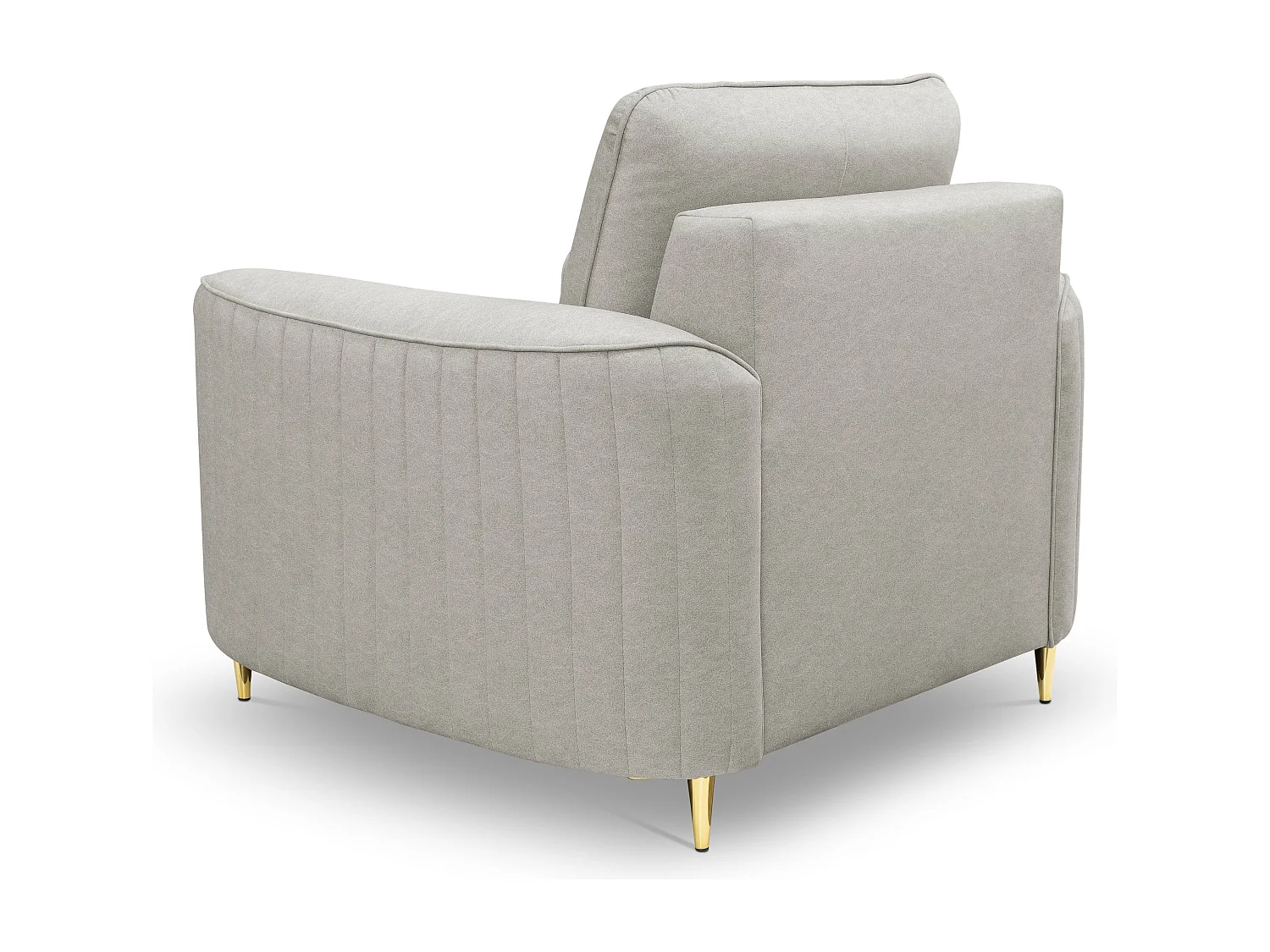 Stilvoller Sessel LAREN Modern mit Metallbeinen Vollständig Gepolstertes Rückenteil PUR-Schaum für Höchsten Komfort 100x85x94cm ECRU