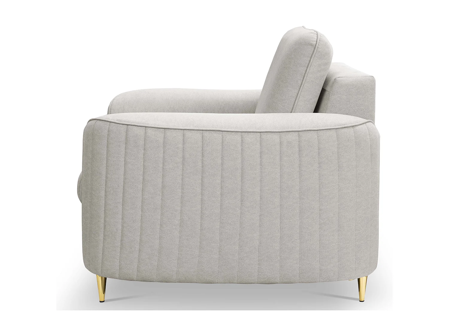 Stilvoller Sessel LAREN Modern mit Metallbeinen Vollständig Gepolstertes Rückenteil PUR-Schaum für Höchsten Komfort 100x85x94cm ECRU