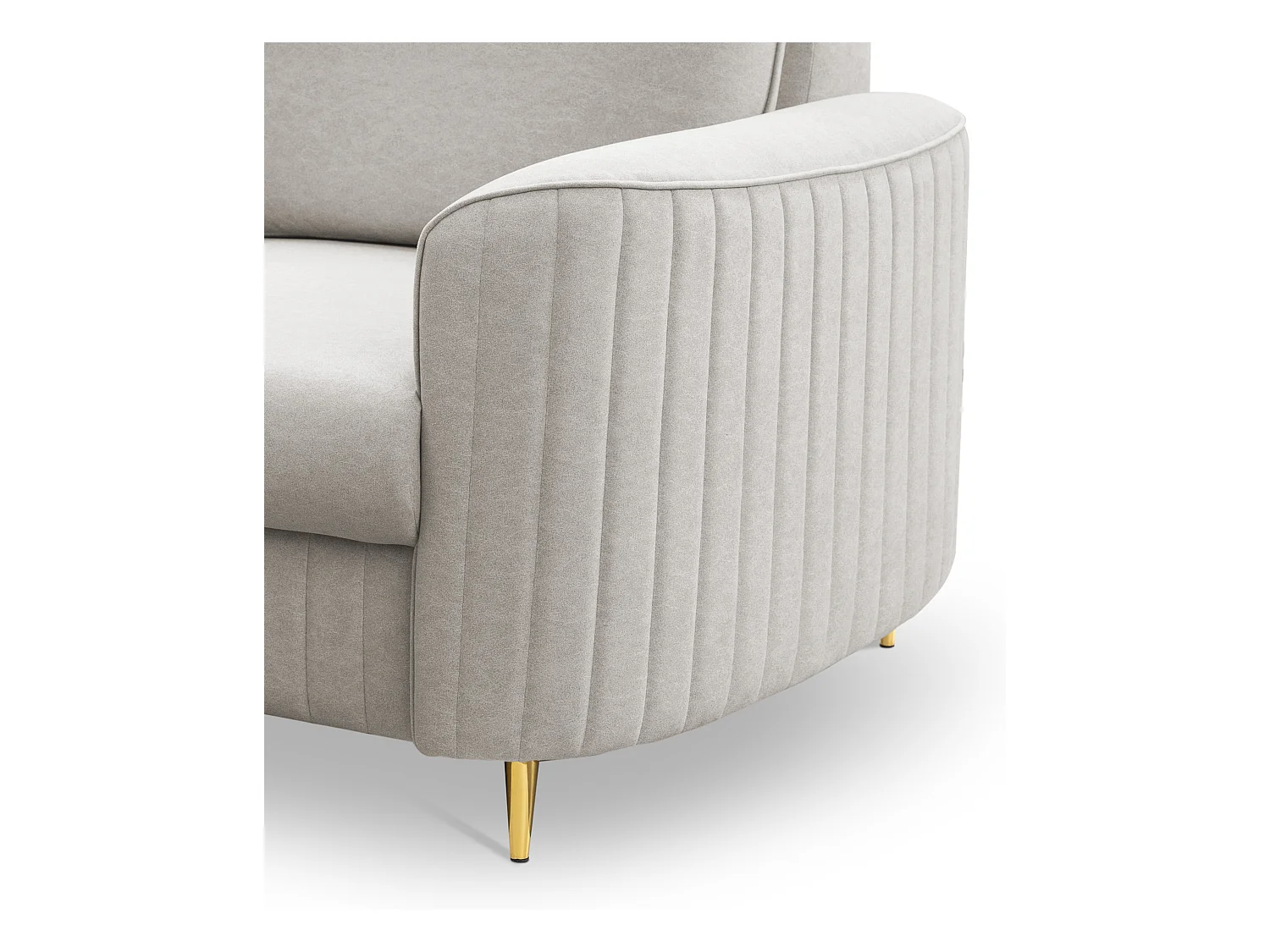 Stilvoller Sessel LAREN Modern mit Metallbeinen Vollständig Gepolstertes Rückenteil PUR-Schaum für Höchsten Komfort 100x85x94cm ECRU