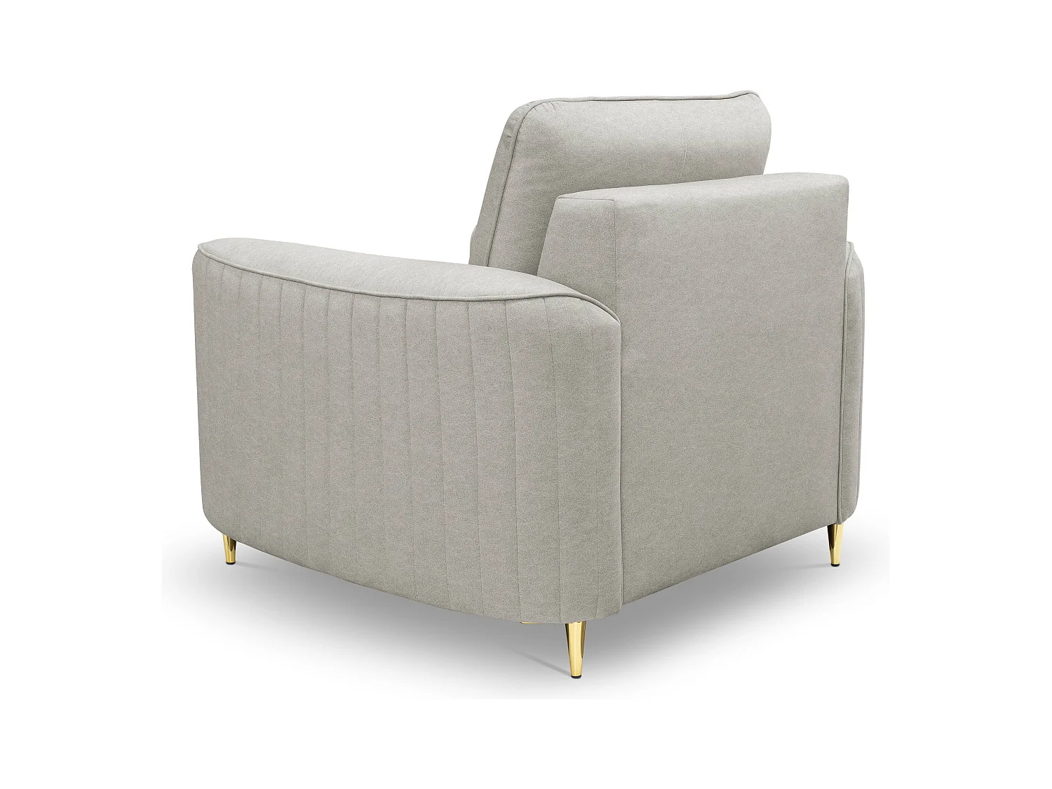 Stylowy Fotel LAREN Nowoczesny z Metalowymi Nogami W pełni Tapicerowane Oparcie Pianka PUR dla Najwyższego Komfortu 100x85x94cm ECRU