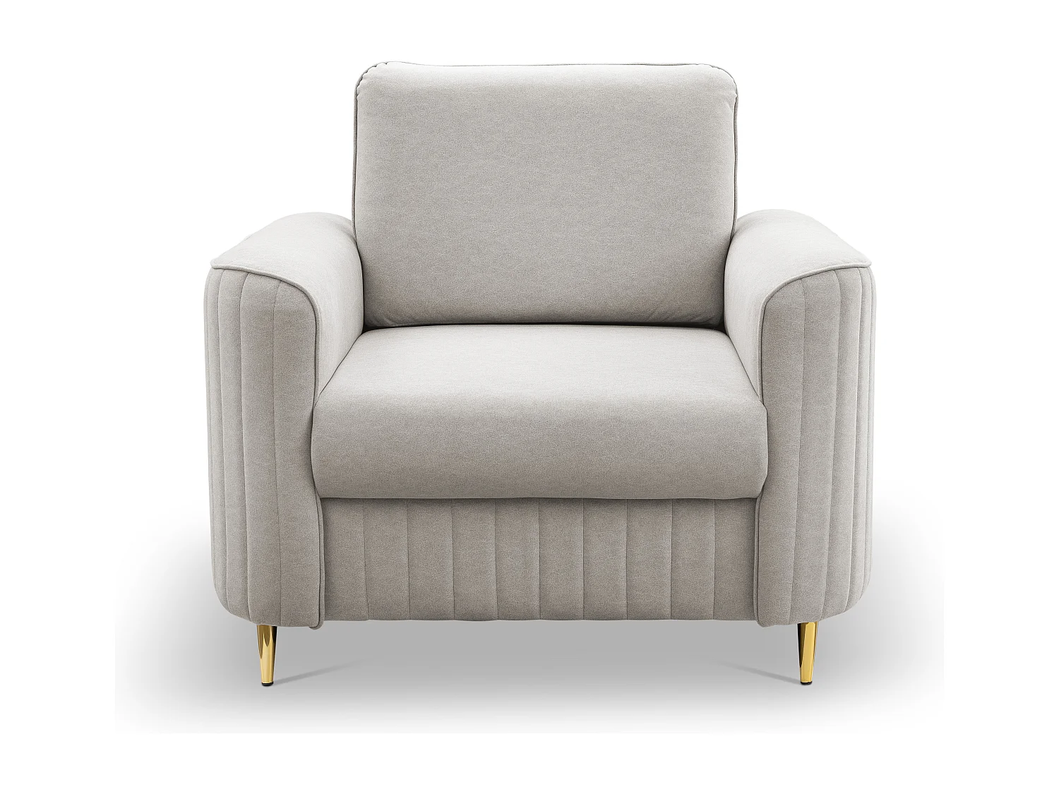 Stylowy Fotel LAREN Nowoczesny z Metalowymi Nogami W pełni Tapicerowane Oparcie Pianka PUR dla Najwyższego Komfortu 100x85x94cm ECRU