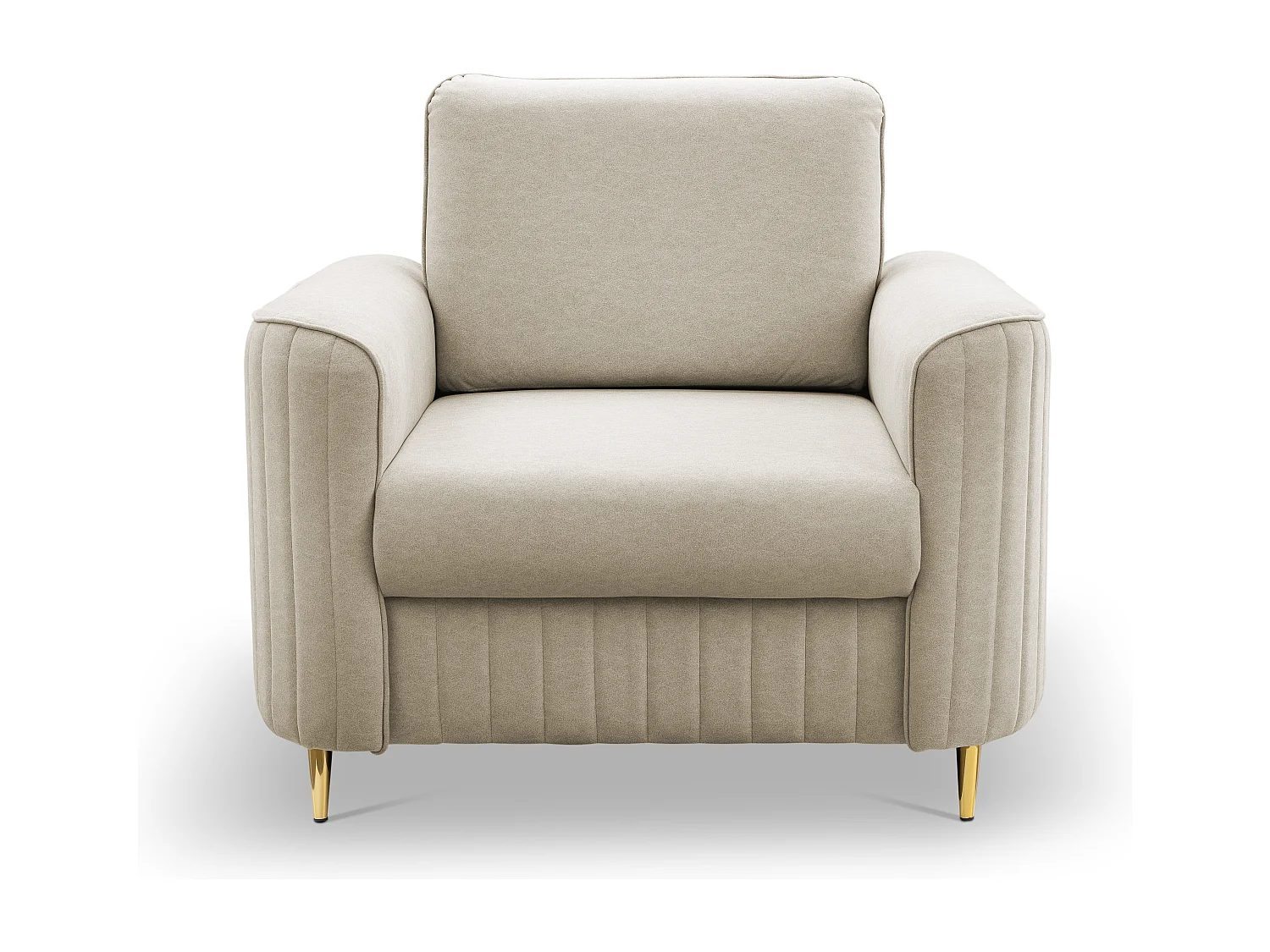 Stylowy Fotel LAREN Nowoczesny z Metalowymi Nogami W pełni Tapicerowane Oparcie Pianka PUR dla Najwyższego Komfortu 100x85x94cm KREMOWY