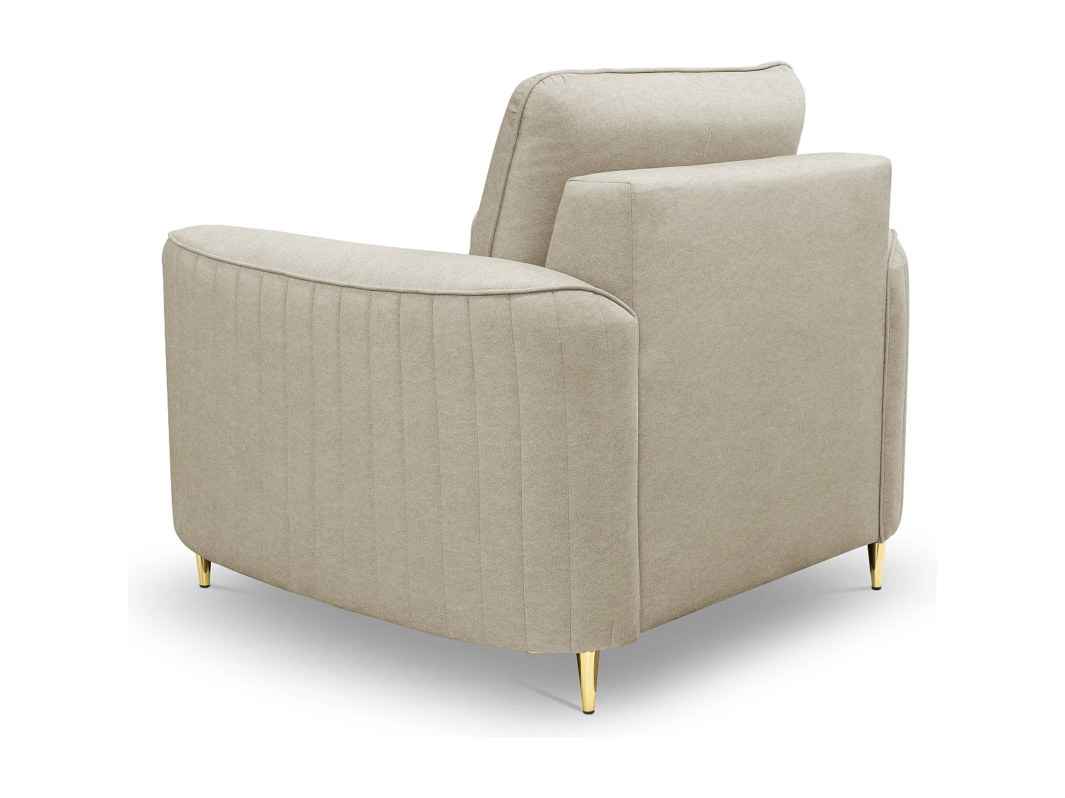 Stylowy Fotel LAREN Nowoczesny z Metalowymi Nogami W pełni Tapicerowane Oparcie Pianka PUR dla Najwyższego Komfortu 100x85x94cm KREMOWY