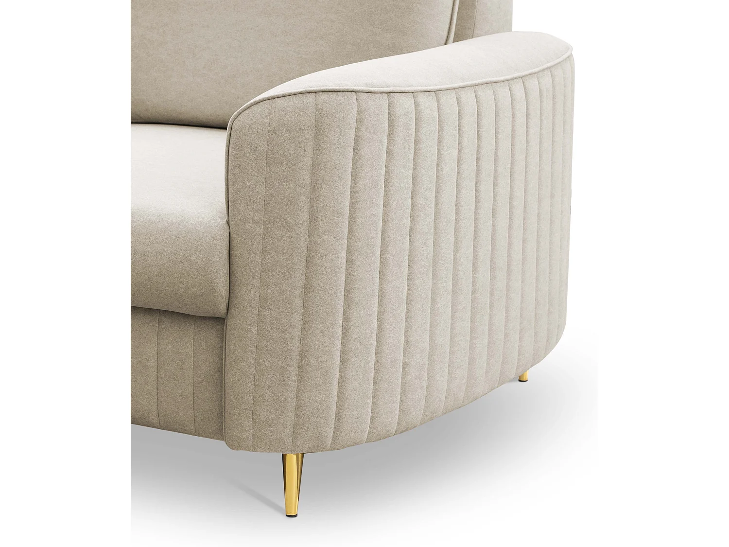 Stylowy Fotel LAREN Nowoczesny z Metalowymi Nogami W pełni Tapicerowane Oparcie Pianka PUR dla Najwyższego Komfortu 100x85x94cm KREMOWY