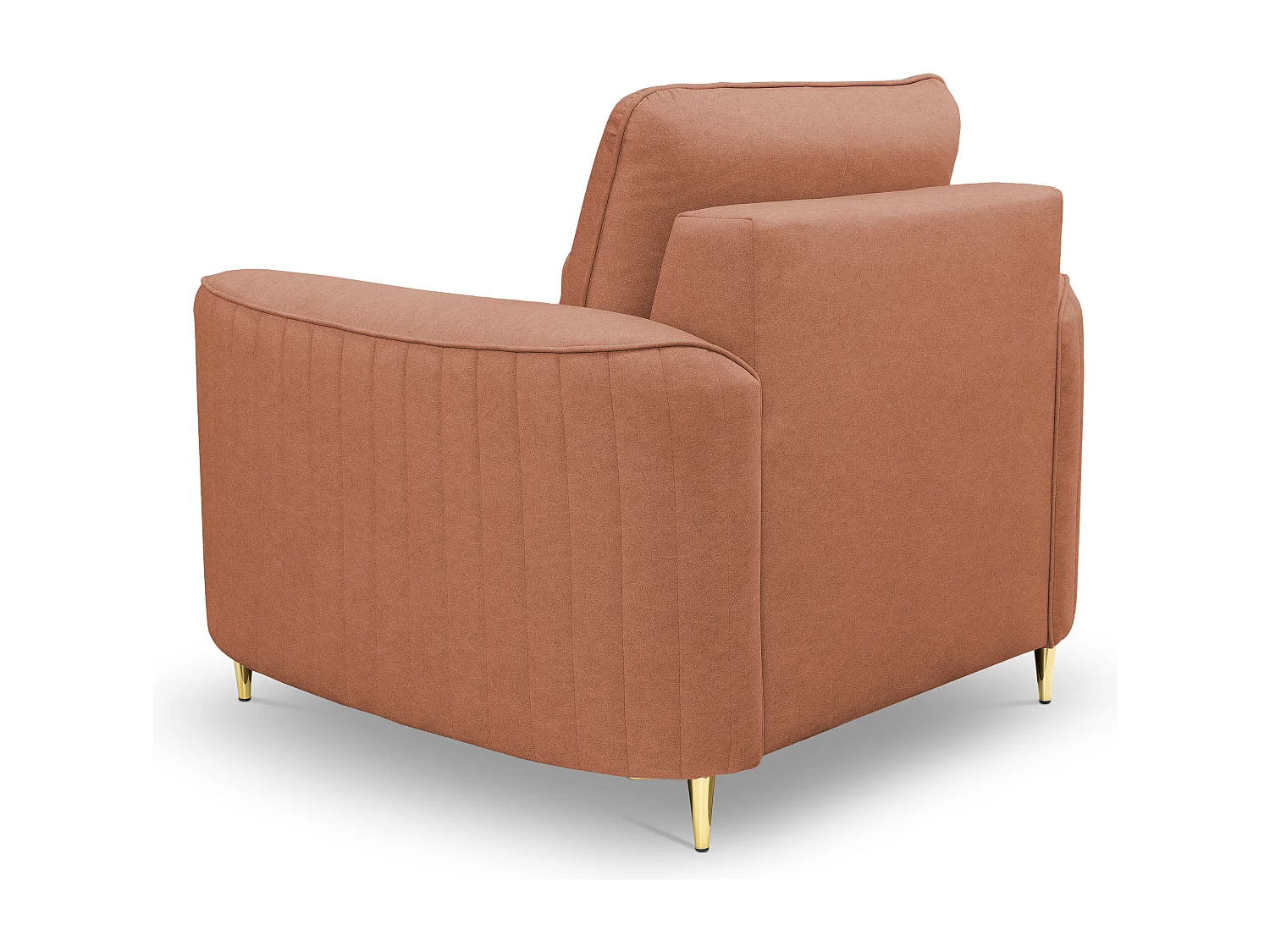 Stilvoller Sessel LAREN Modern mit Metallbeinen Vollständig Gepolstertes Rückenteil PUR-Schaum für Höchsten Komfort 100x85x94cm ROSA