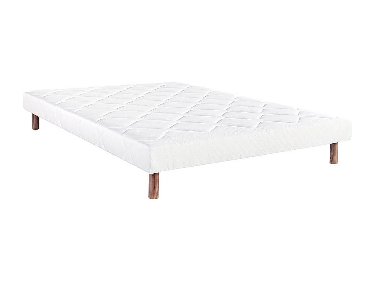 SELIAN - Ensemble Matelas Ressorts Ep.27cm + Sommier Tapissier Blanc 160x200 cm