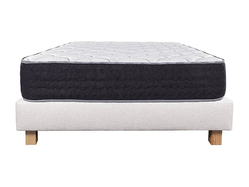 SELIAN - Ensemble Matelas Ressorts Ep.27cm + Sommier Tapissier Beige 160x200 cm