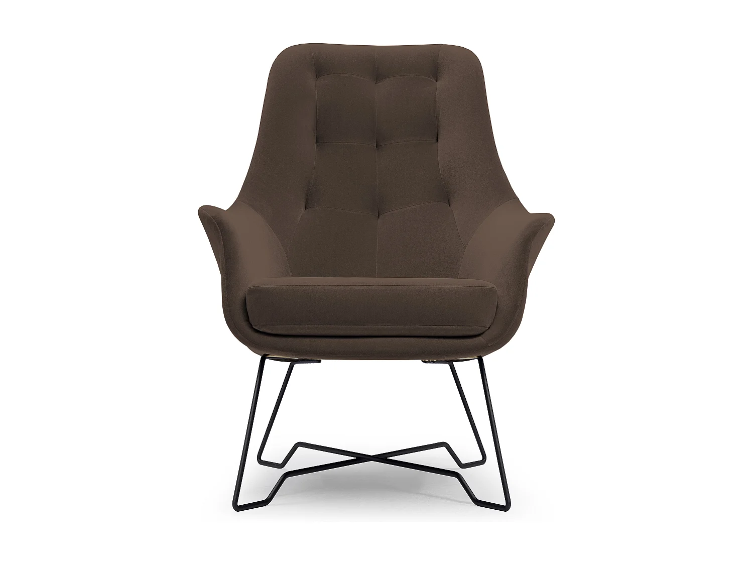 EZO Fauteuil Comfortabele Moderne Designerfauteuil Ergonomische Vulling Stabiele Poten PUR Schuim Comfort Stof 72x83x101cm BRUIN