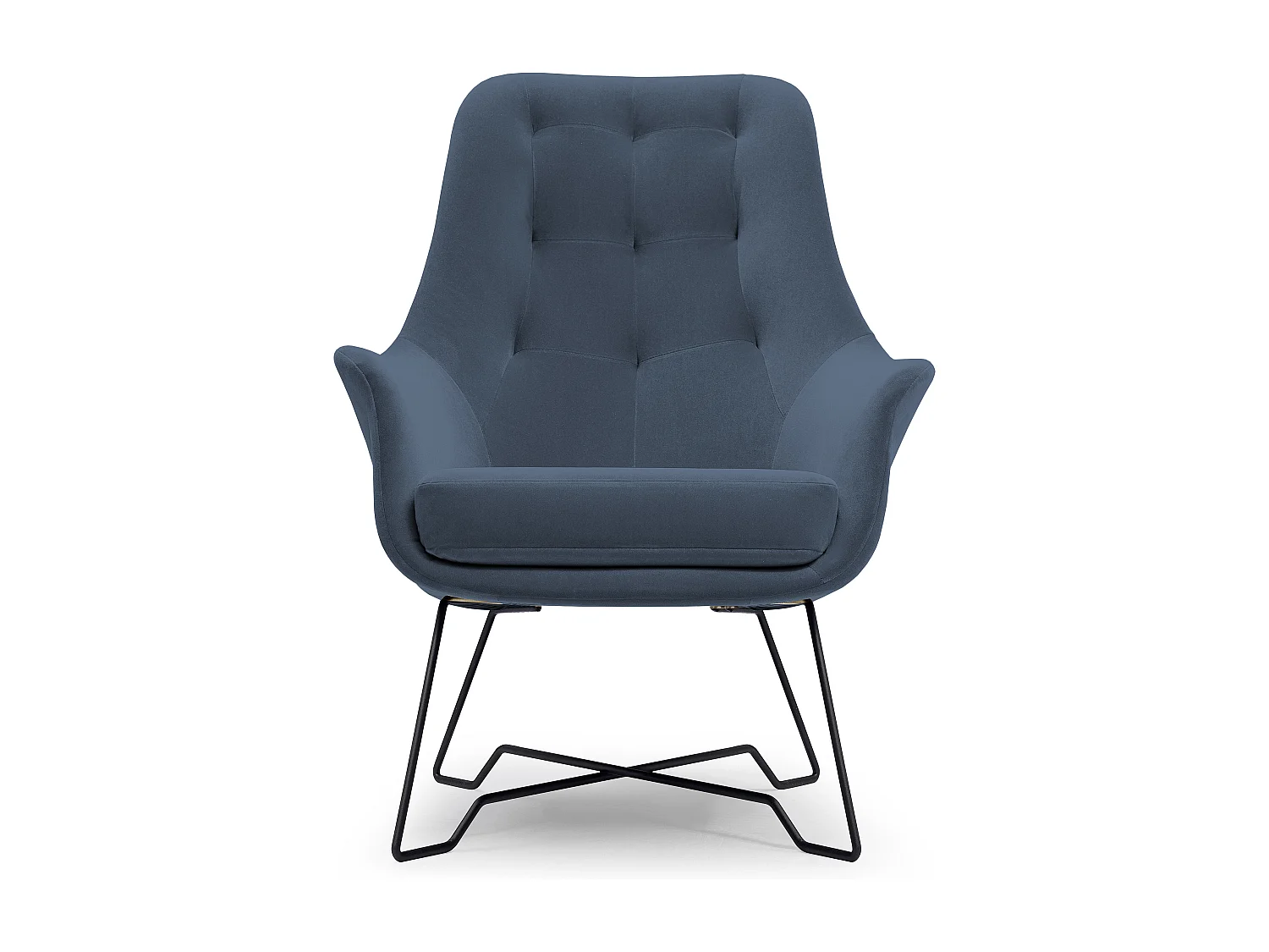 EZO Fauteuil Comfortabele Moderne Designerfauteuil Ergonomische Vulling Stabiele Poten PUR Schuim Comfort Stof 72x83x101cm BLAUW