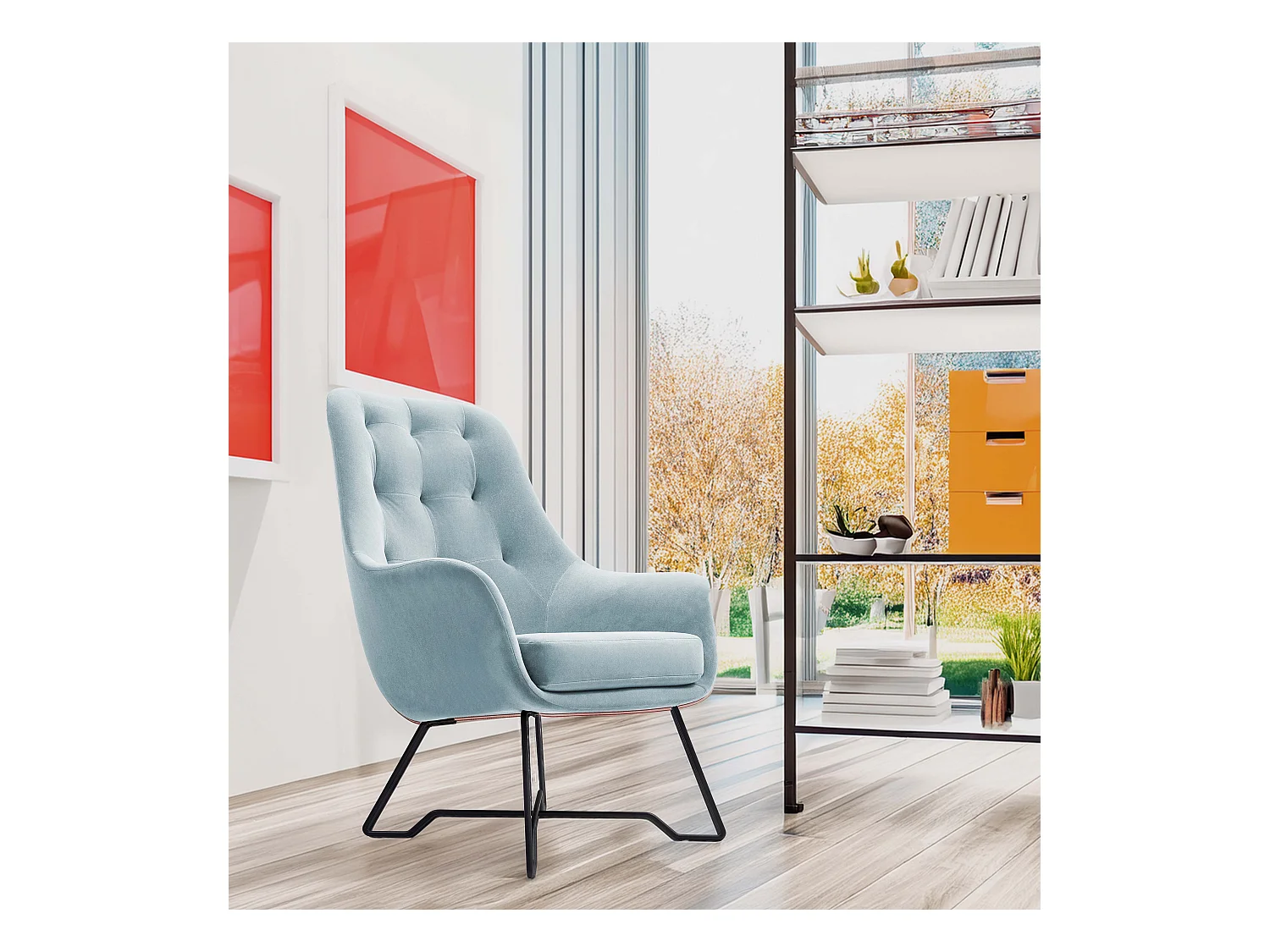 EZO Fauteuil Comfortabele Moderne Designerfauteuil Ergonomische Vulling Stabiele Poten PUR Schuim Comfort Stof 72x83x101cm TURKUUIS