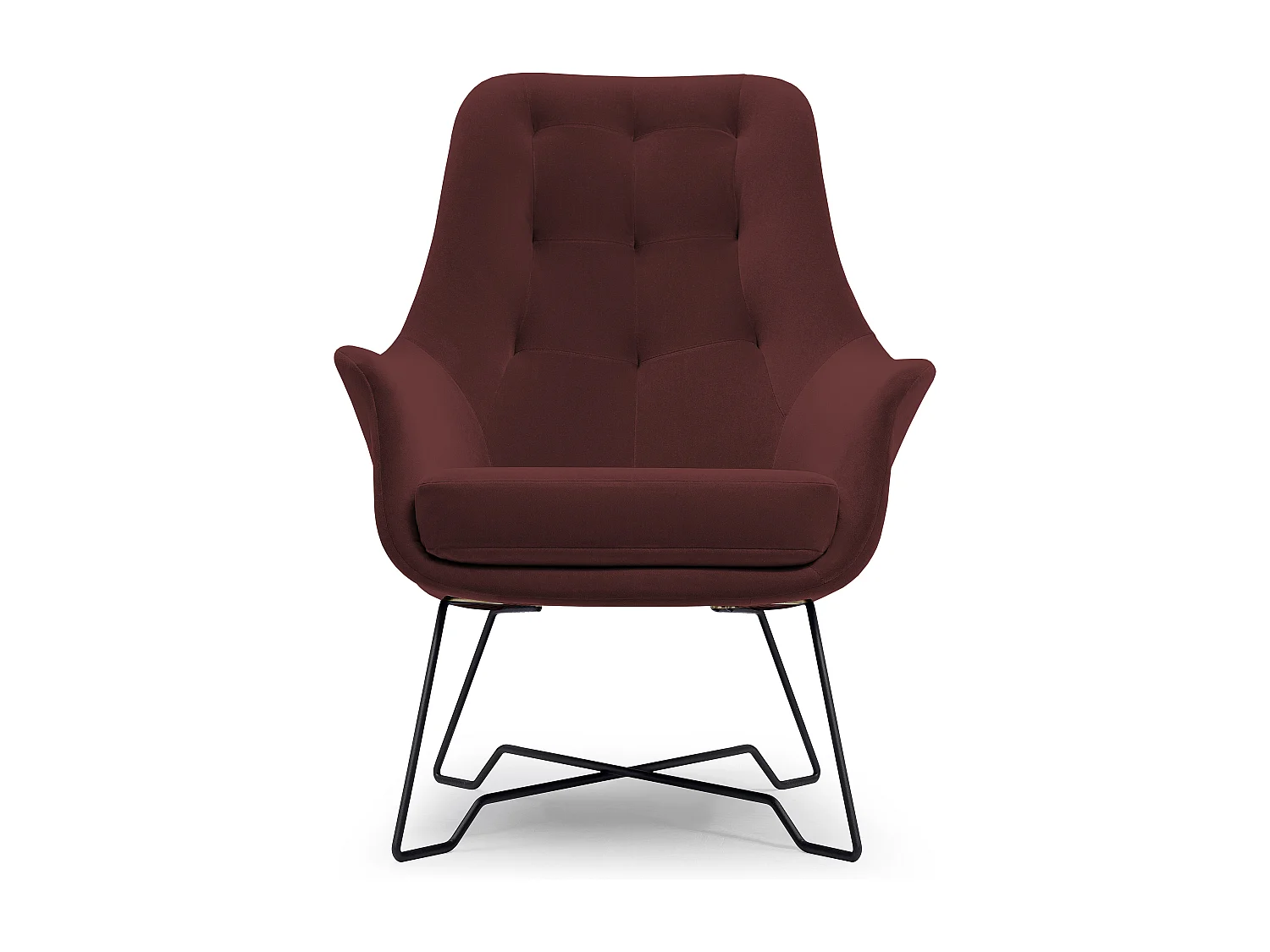 EZO Fauteuil Comfortabele Moderne Designerfauteuil Ergonomische Vulling Stabiele Poten PUR Schuim Comfort Stof 72x83x101cm BURGUNDER