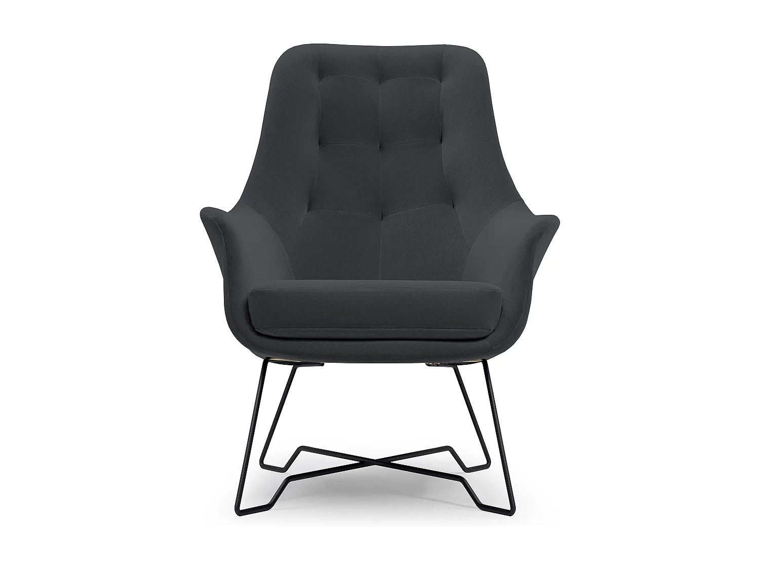 EZO Sessel Komfortabel Moderner Designer Sessel Ergonomische Polsterung Stabile Beine PUR Schaum Komfort Stoffbezug 72x83x101cm GRAFIT