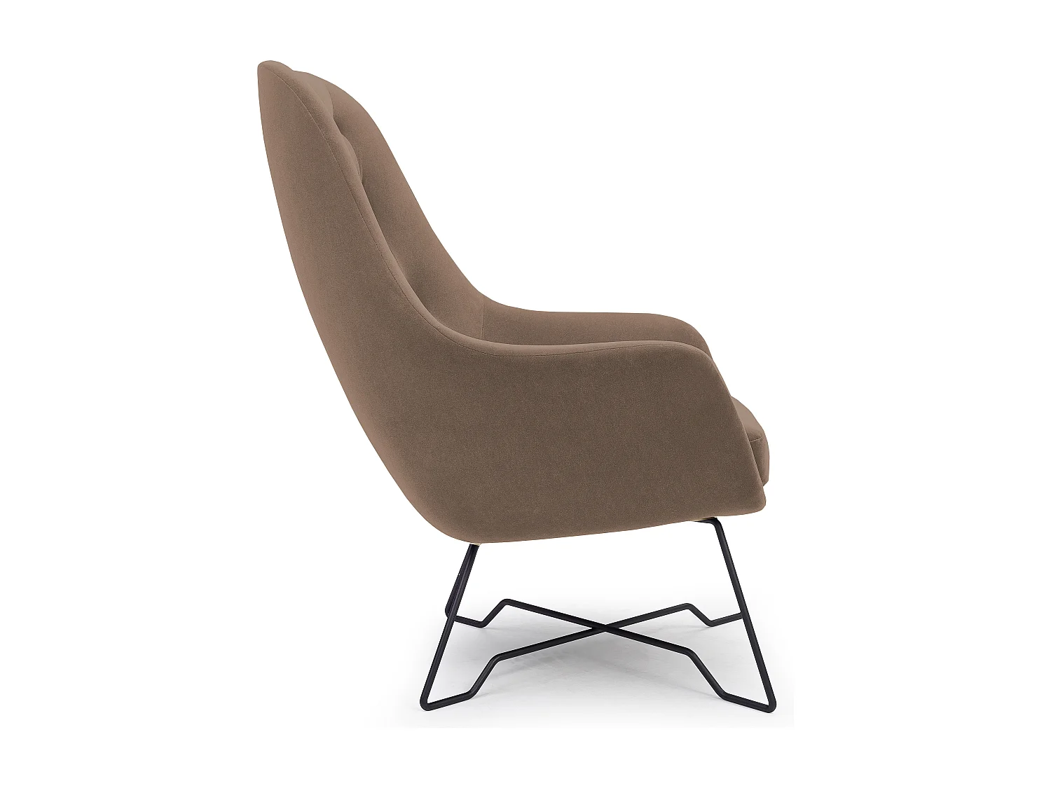 EZO Fauteuil Comfortabele Moderne Designerfauteuil Ergonomische Vulling Stabiele Poten PUR Schuim Comfort Stof 72x83x101cm CAPPUCCINO