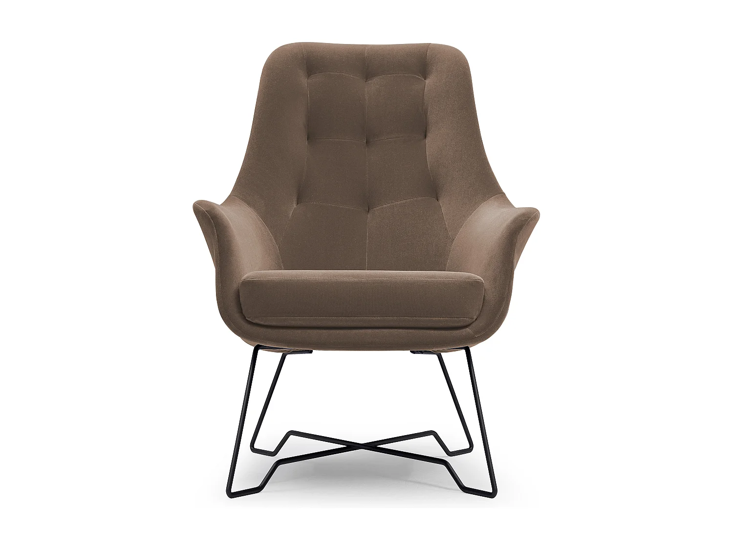 Fauteuil EZO Confortable Moderne Fauteuil Design Rembourrage Ergonomique Pieds Stables Mousse PUR Tissu Confort 72x83x101cm CAPPUCCINO