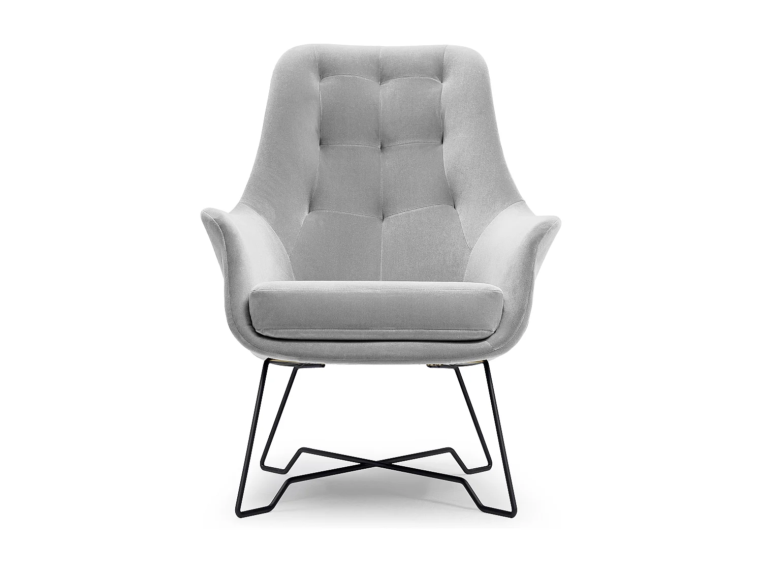 Fauteuil EZO Confortable Moderne Fauteuil Design Rembourrage Ergonomique Pieds Stables Mousse PUR Tissu Confort 72x83x101cm GRIS CLAIR