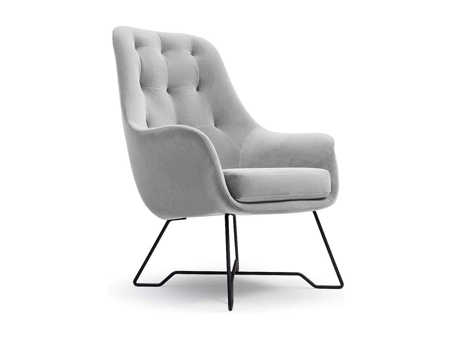 Fauteuil EZO Confortable Moderne Fauteuil Design Rembourrage Ergonomique Pieds Stables Mousse PUR Tissu Confort 72x83x101cm GRIS CLAIR