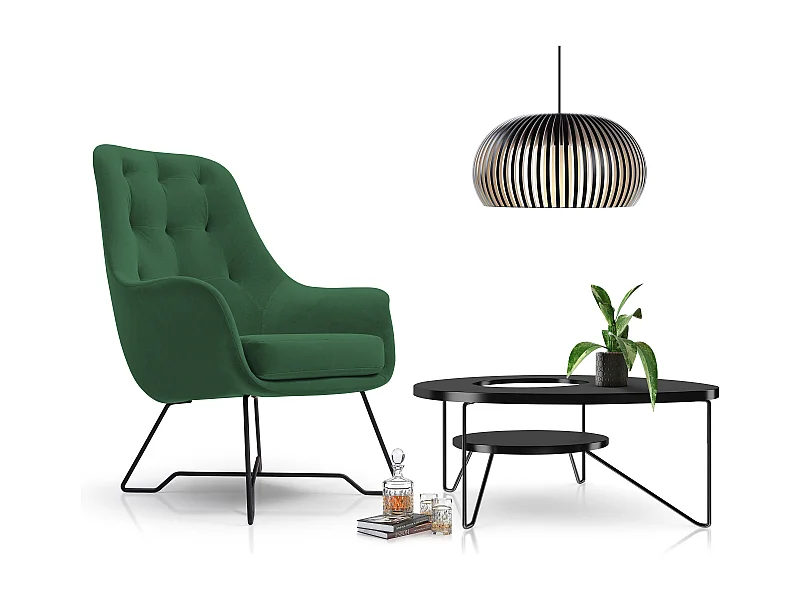 EZO Fauteuil Comfortabele Moderne Designerfauteuil Ergonomische Vulling Stabiele Poten PUR Schuim Comfort Stof 72x83x101cm GROEN