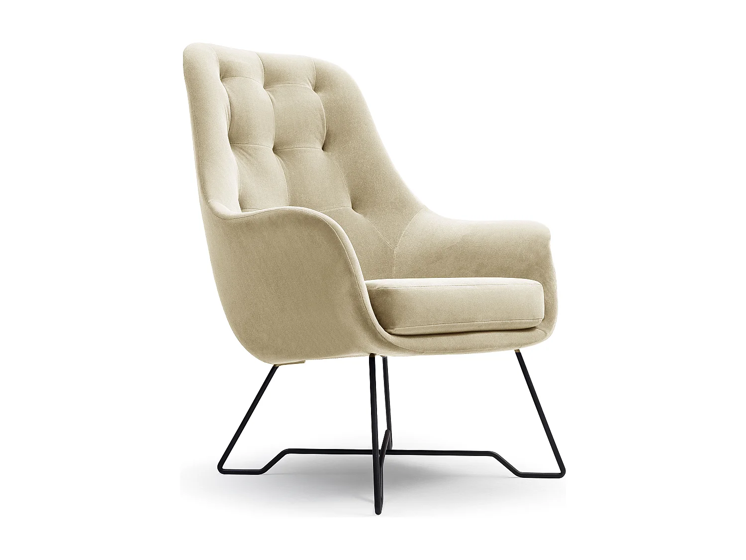 EZO Fauteuil Comfortabele Moderne Designerfauteuil Ergonomische Vulling Stabiele Poten PUR Schuim Comfort Stof 72x83x101cm BEIGE