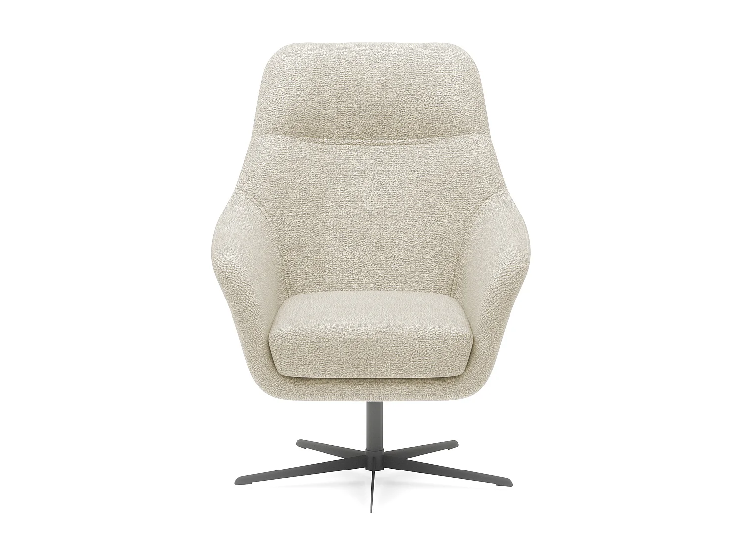 Relax Collection Fauteuil pivotant CUBO – Confortable, pivotant, design moderne, 76x97x76 cm, couleur : Crème