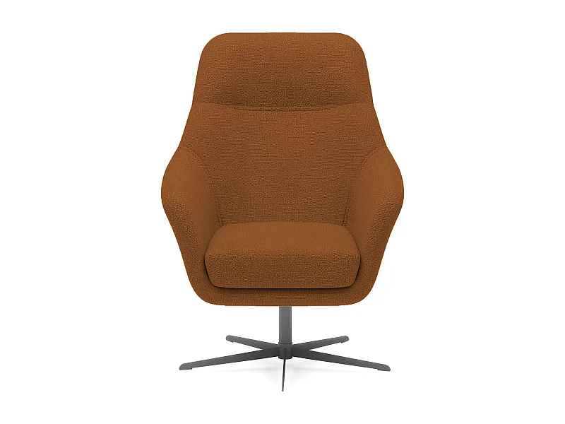 Relax Collection Fauteuil pivotant CUBO – Confortable, pivotant, design moderne, 76x97x76 cm, couleur : Cuivré