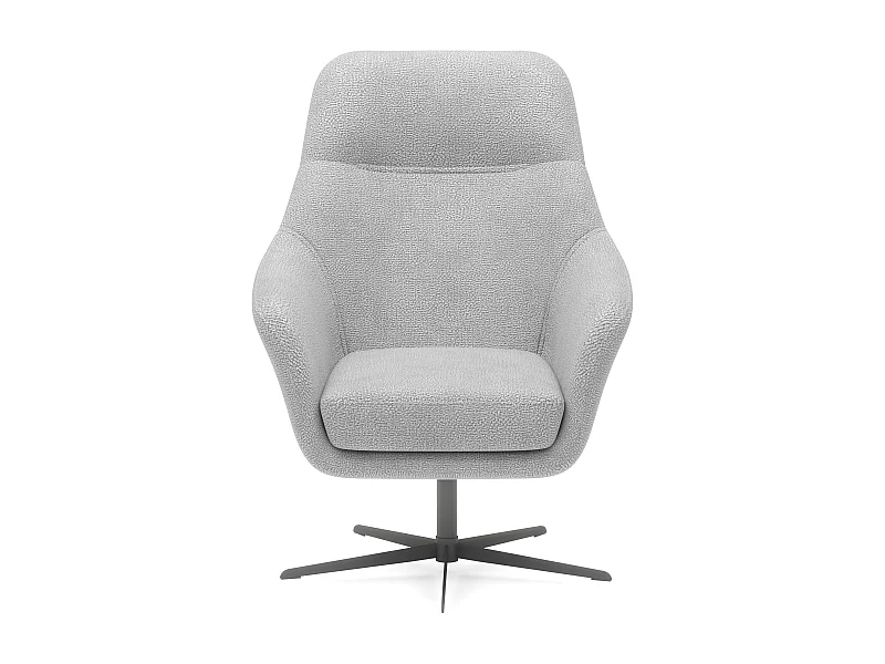 Relax Collection Fauteuil pivotant CUBO – Confortable, pivotant, design moderne, 76x97x76 cm, couleur : Gris clair