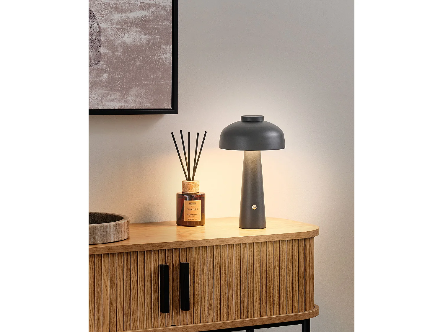 Candeeiro de mesa LED sem fios AGUSAN Com regulador de intensidade Metal Preto