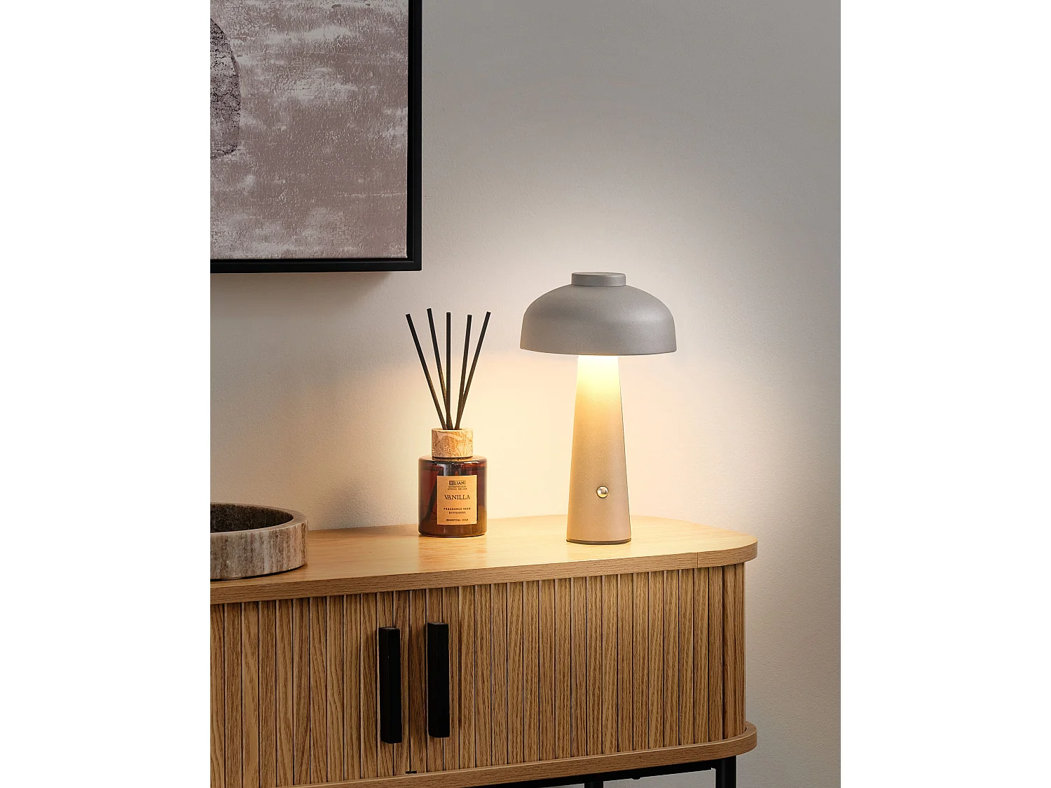 Lampe de table LED sans fil AGUSAN Avec variateur Métal Gris