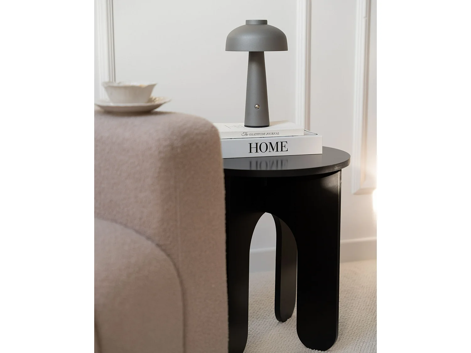 LED draadloze tafellamp AGUSAN Met dimmer Metaal Grijs