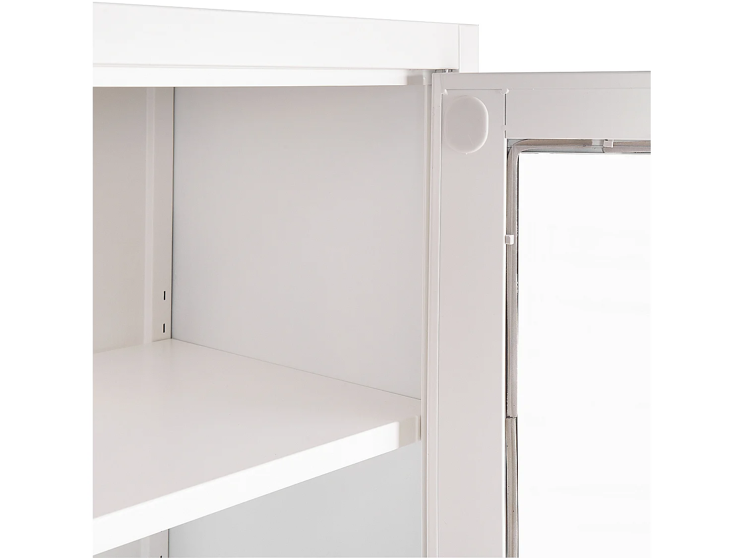 Vitrine en verre MALACHITE Métal 90 cm Blanc