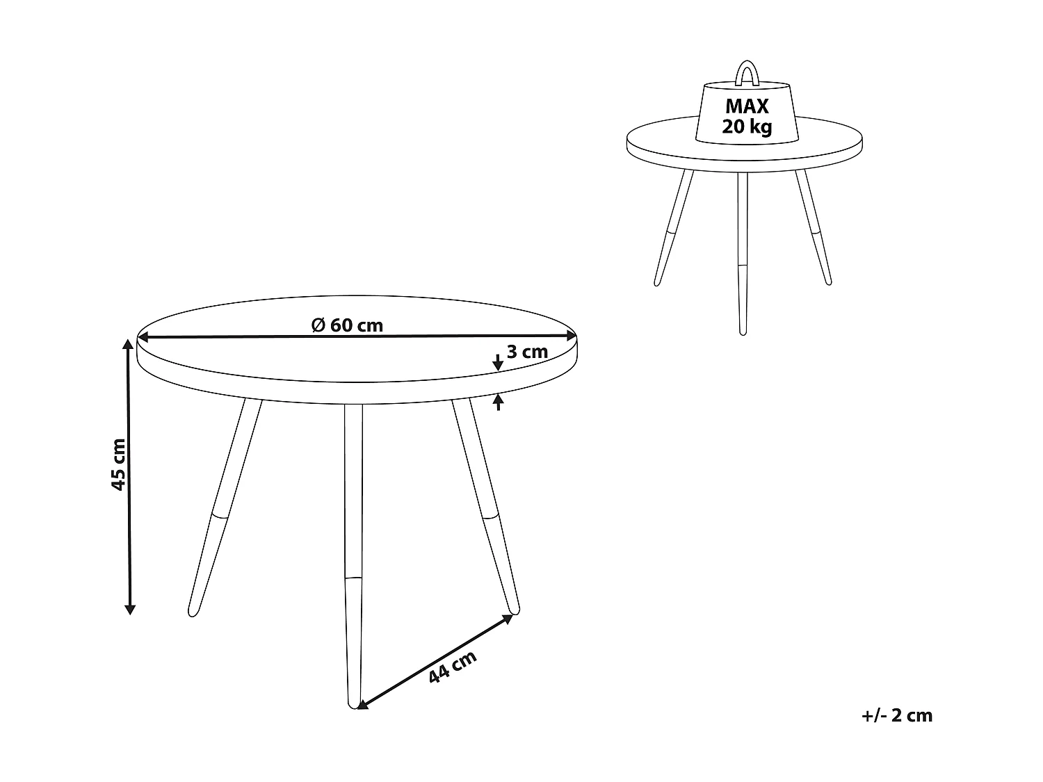 Table basse RAMONA Frêne clair