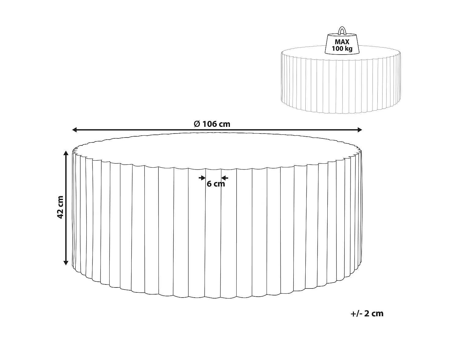 Table basse POZZA II Terrazzo noir