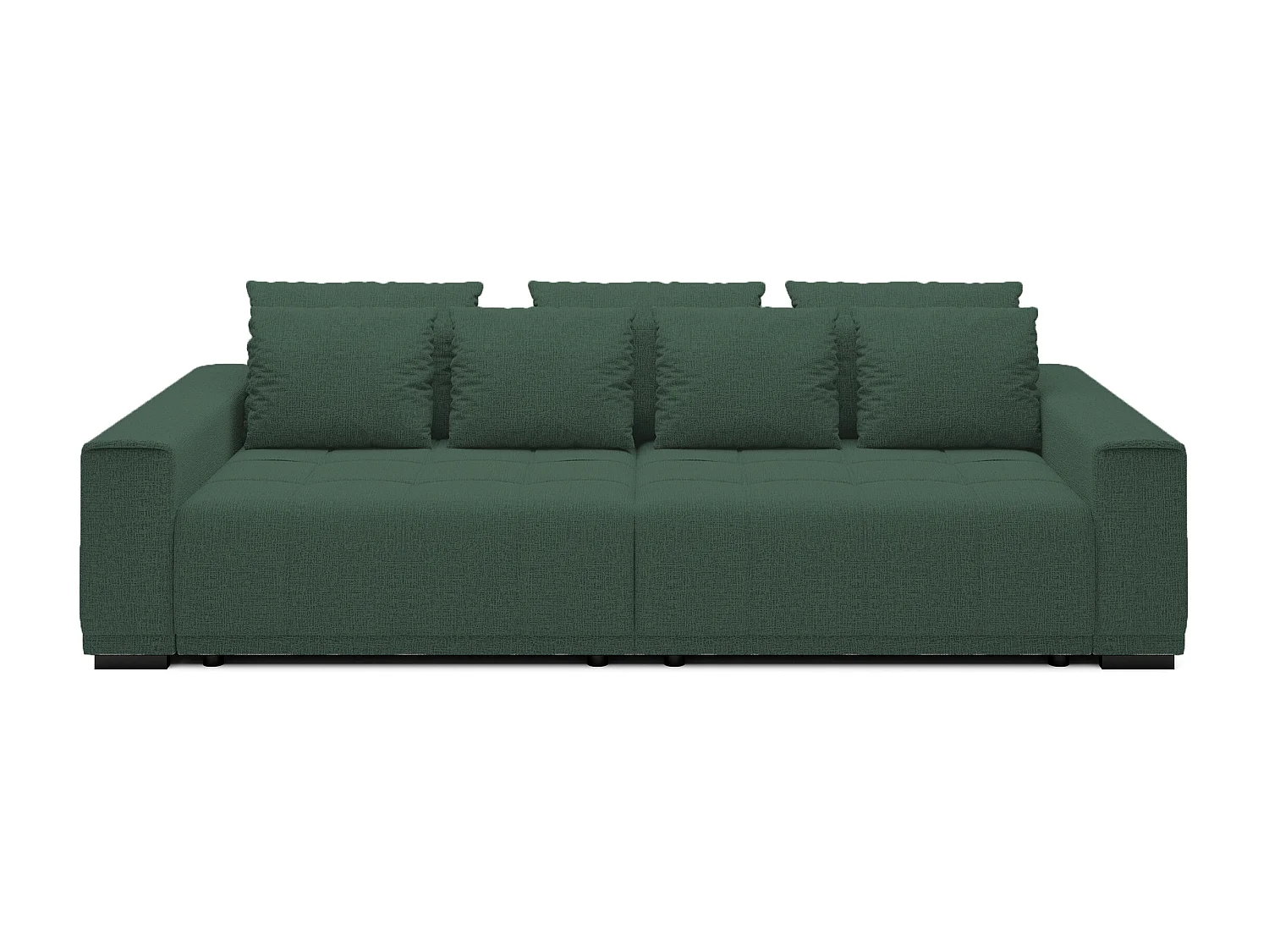 MOTTA Bigsofa – Grote slaapbank, slaapoppervlak 175x228 cm, 7 kussens, stof KANSAS, 2 opbergruimtes, 278x130x83 cm, kleur: groen