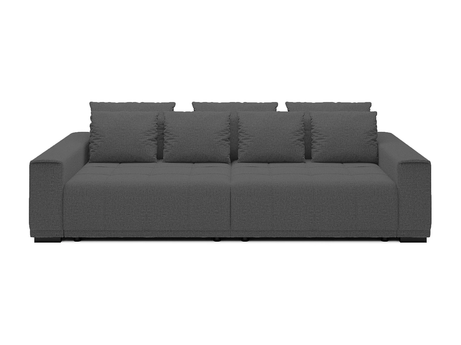 Canapé MOTTA Bigsofa – Grand canapé avec fonction de couchage, 175x228 cm, 7 coussins, tissu KANSAS, 2 compartiments, couleur : Gris