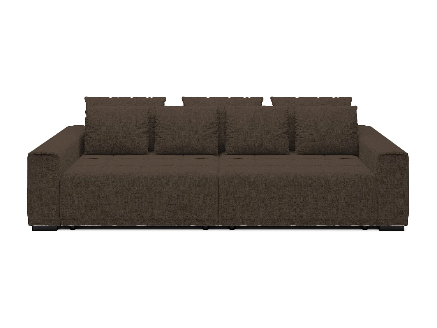 MOTTA Bigsofa – Grote slaapbank, slaapoppervlak 175x228 cm, 7 kussens, stof KANSAS, 2 opbergruimtes, 278x130x83 cm, kleur: bruin