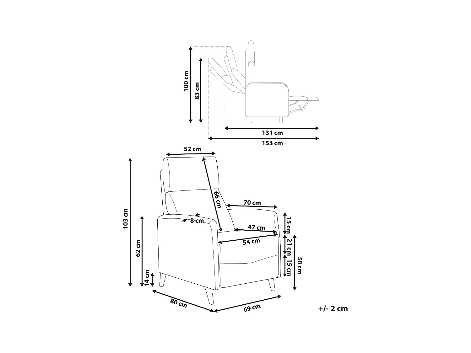 Sedia reclinabile SELVIK Tessuto Bianco sporco