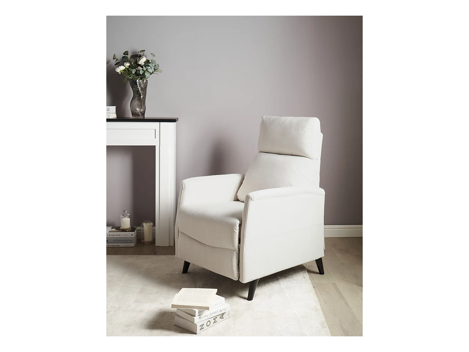Relaxfauteuil SELVIK Stof Gebroken wit