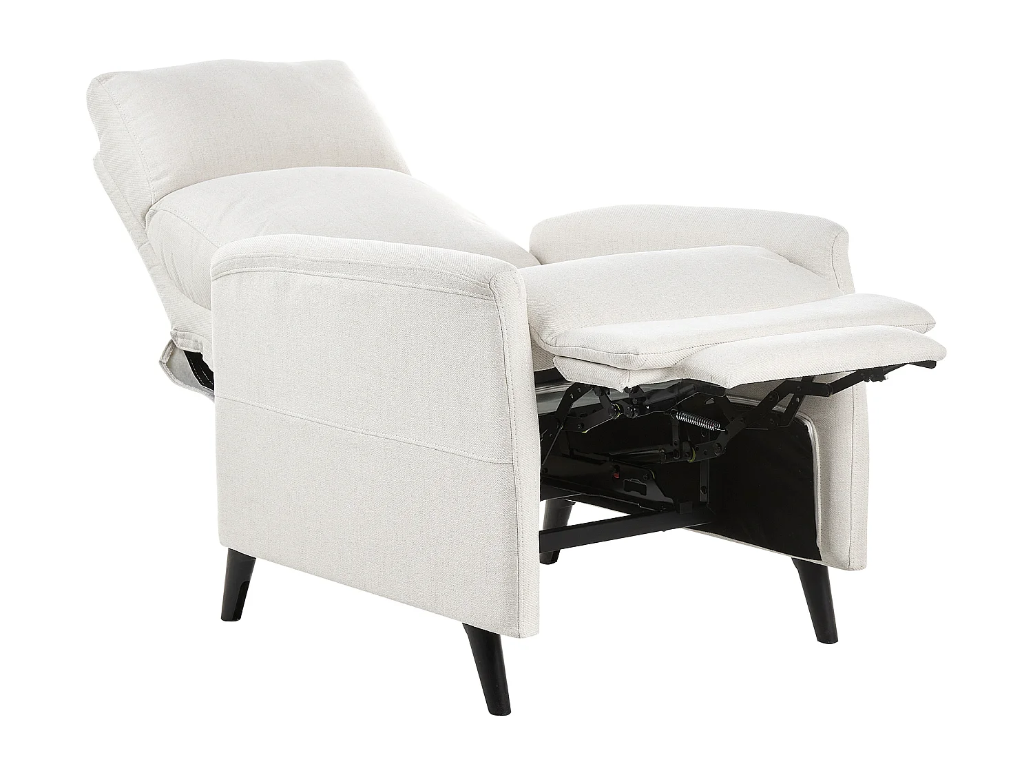 Fauteuil inclinable SELVIK Repose-pieds inclus Tissu Blanc cassé