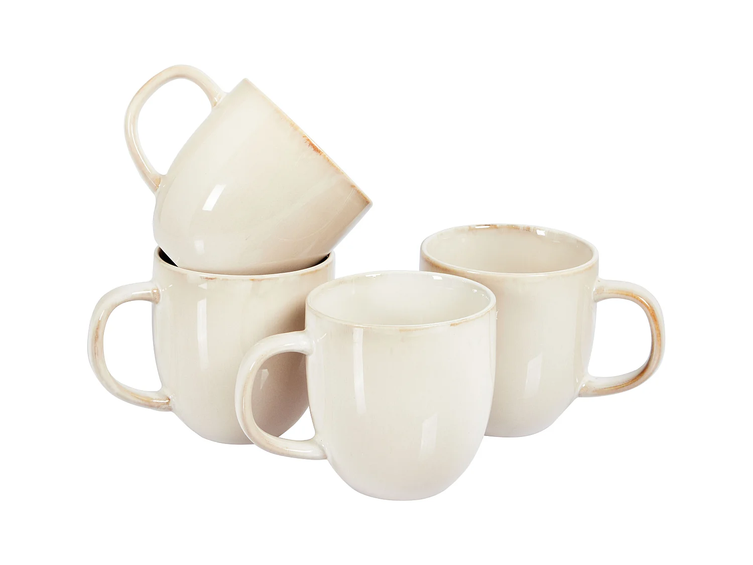 Set de 4 mugs GINSENG Grès Beige clair