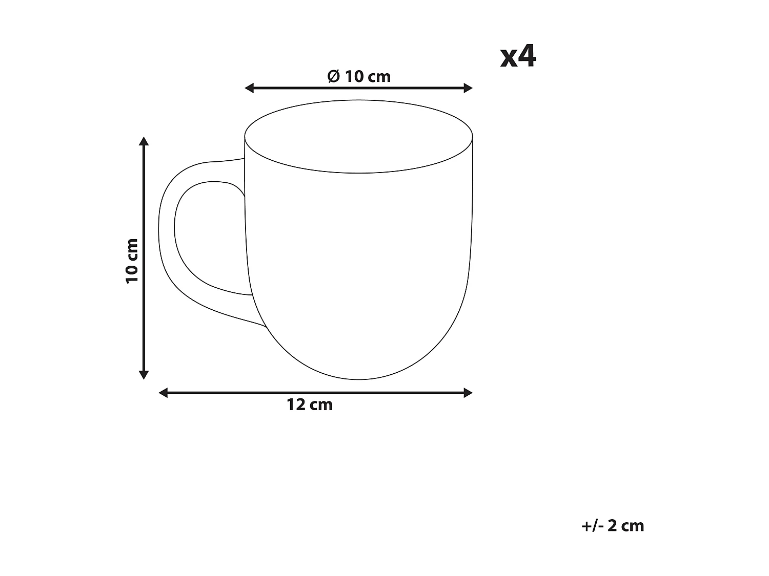 Set de 4 mugs GINSENG Grès Beige clair