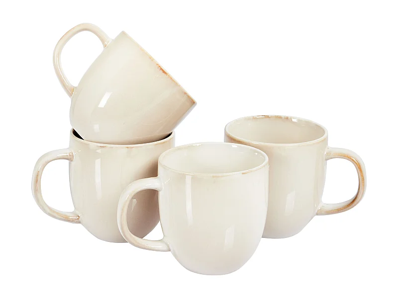 Set di 4 tazze GINSENG Gres porcellanato Beige chiaro
