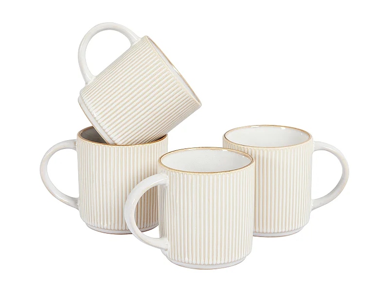 Set de 4 mugs MUGWORT Grès Beige clair