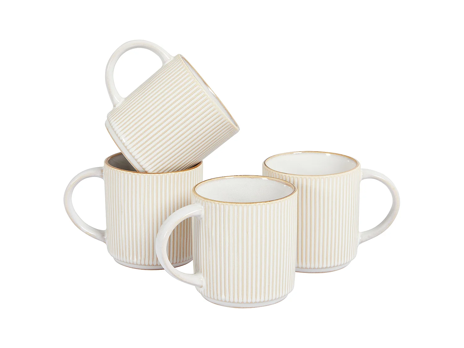 Set de 4 mugs MUGWORT Grès Beige clair