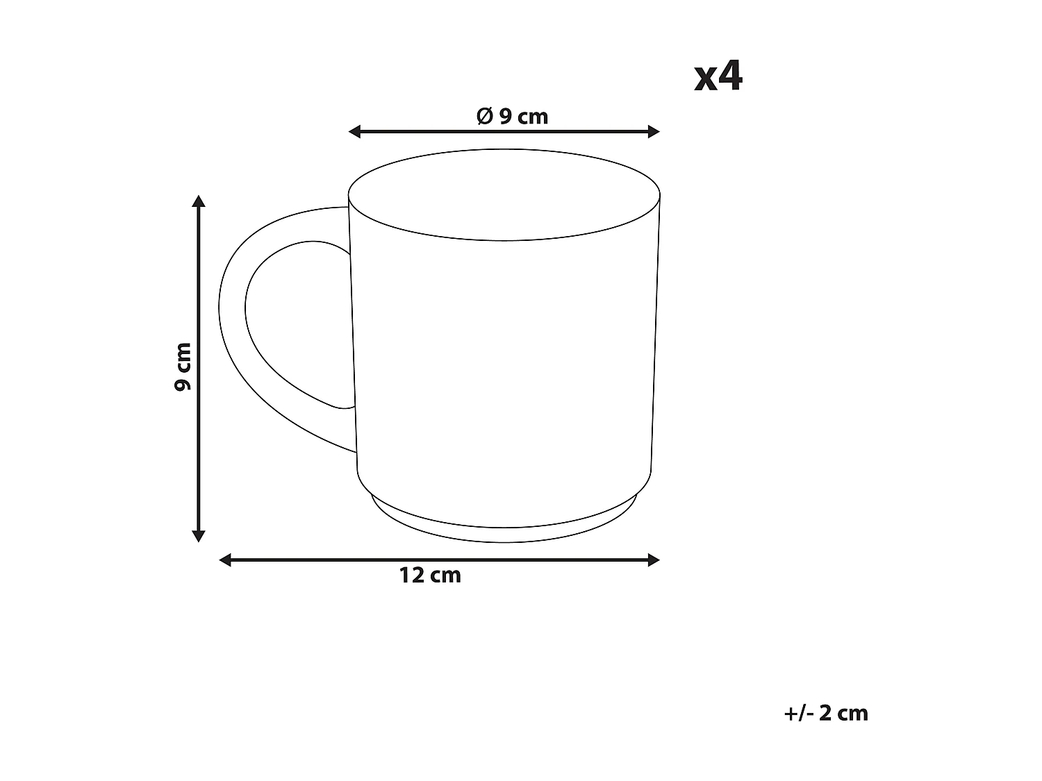 Set de 4 mugs MUGWORT Grès Beige clair