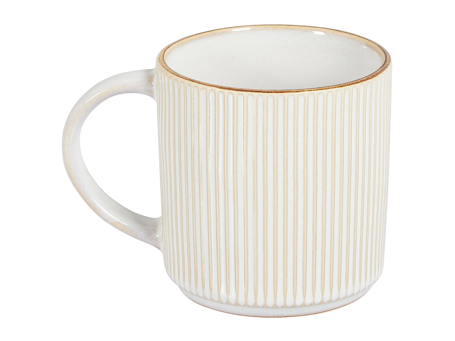 Set of 4 Mugs MUGWORT Stoneware Light Beige
