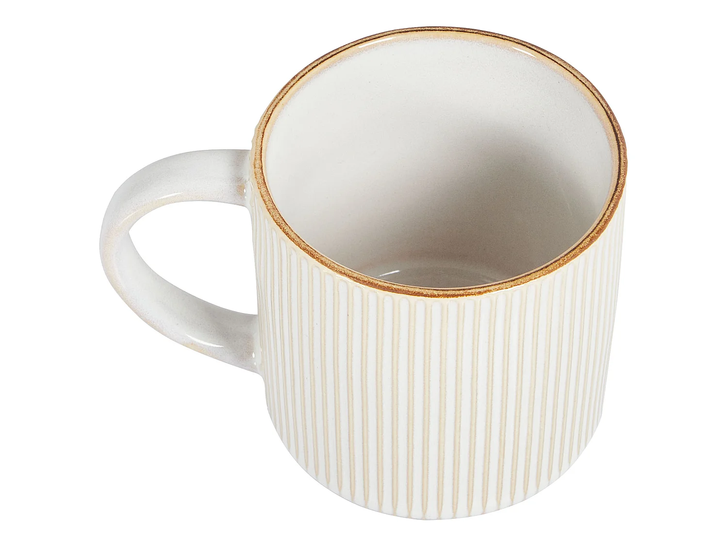 Set of 4 Mugs MUGWORT Stoneware Light Beige