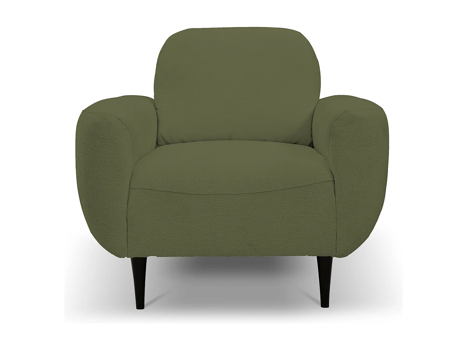 Fotel BOHO nowoczesny elegancki z drewnianymi nogami, z oparciem i podłokietnikami, do salonu i biura, rozmiar: 90x91x102cm OLIWKOWY