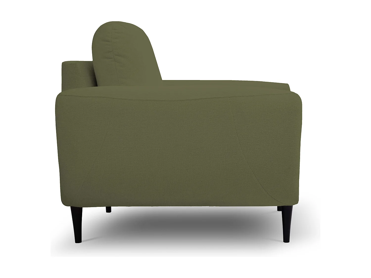 Fotel BOHO nowoczesny elegancki z drewnianymi nogami, z oparciem i podłokietnikami, do salonu i biura, rozmiar: 90x91x102cm OLIWKOWY