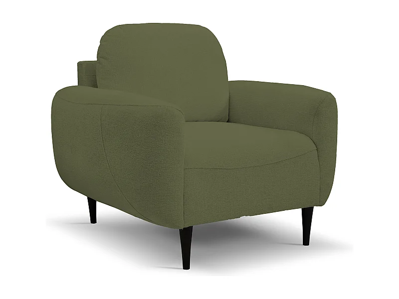 Fauteuil BOHO Moderne élégante chaise rembourrée avec pieds en bois, dossier et accoudoirs, 90x91x102 cm OLIWKA