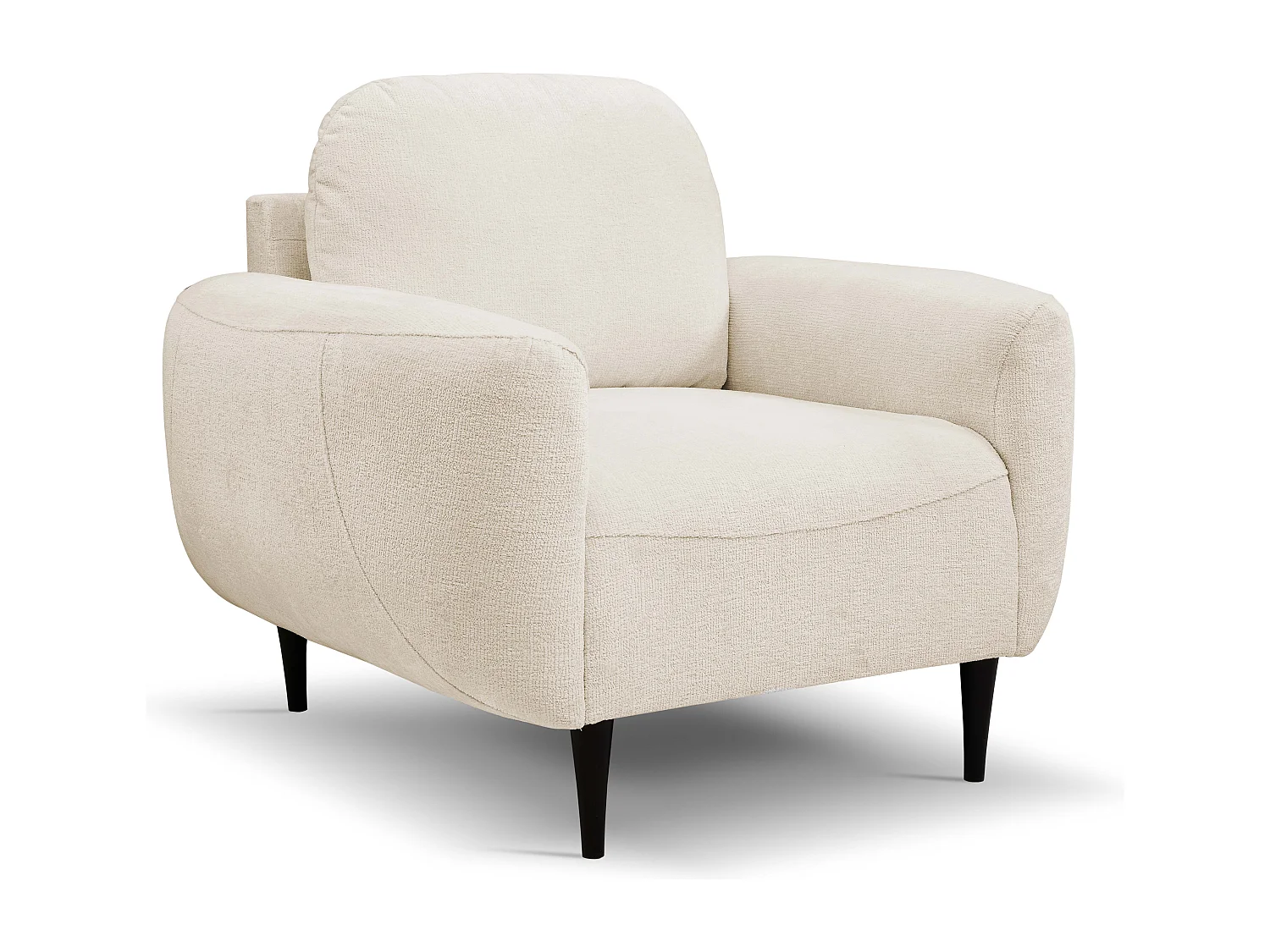 Fauteuil BOHO Moderne élégante chaise rembourrée avec pieds en bois, dossier et accoudoirs, 90x91x102 cm STRAND